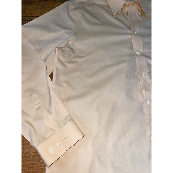 Mens Eddie Bauer Light Peach Wrinkle Resistant Button Down Shirt Size Large Tall - Picture 7 of 7